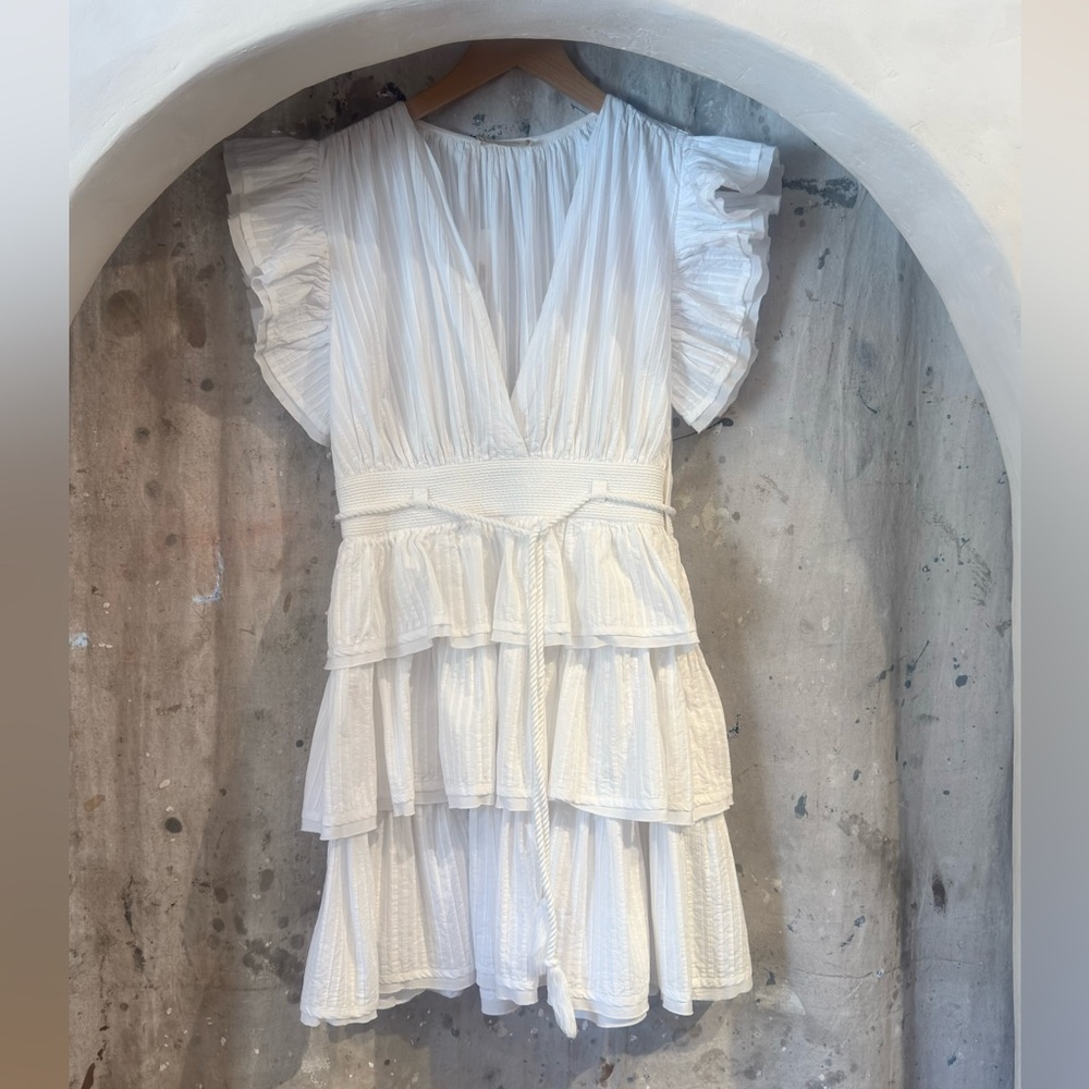 Ulla Johnson Camilla White Ruffle Dress